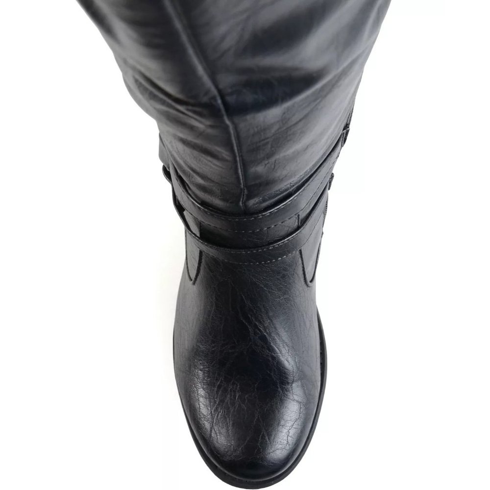 JOURNEE COLLECTION Charming-01 Boot Ring Accent Wide Calf Boots - Size 10 Black - Picture 3 of 5
